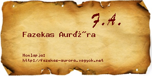 Fazekas Auróra névjegykártya